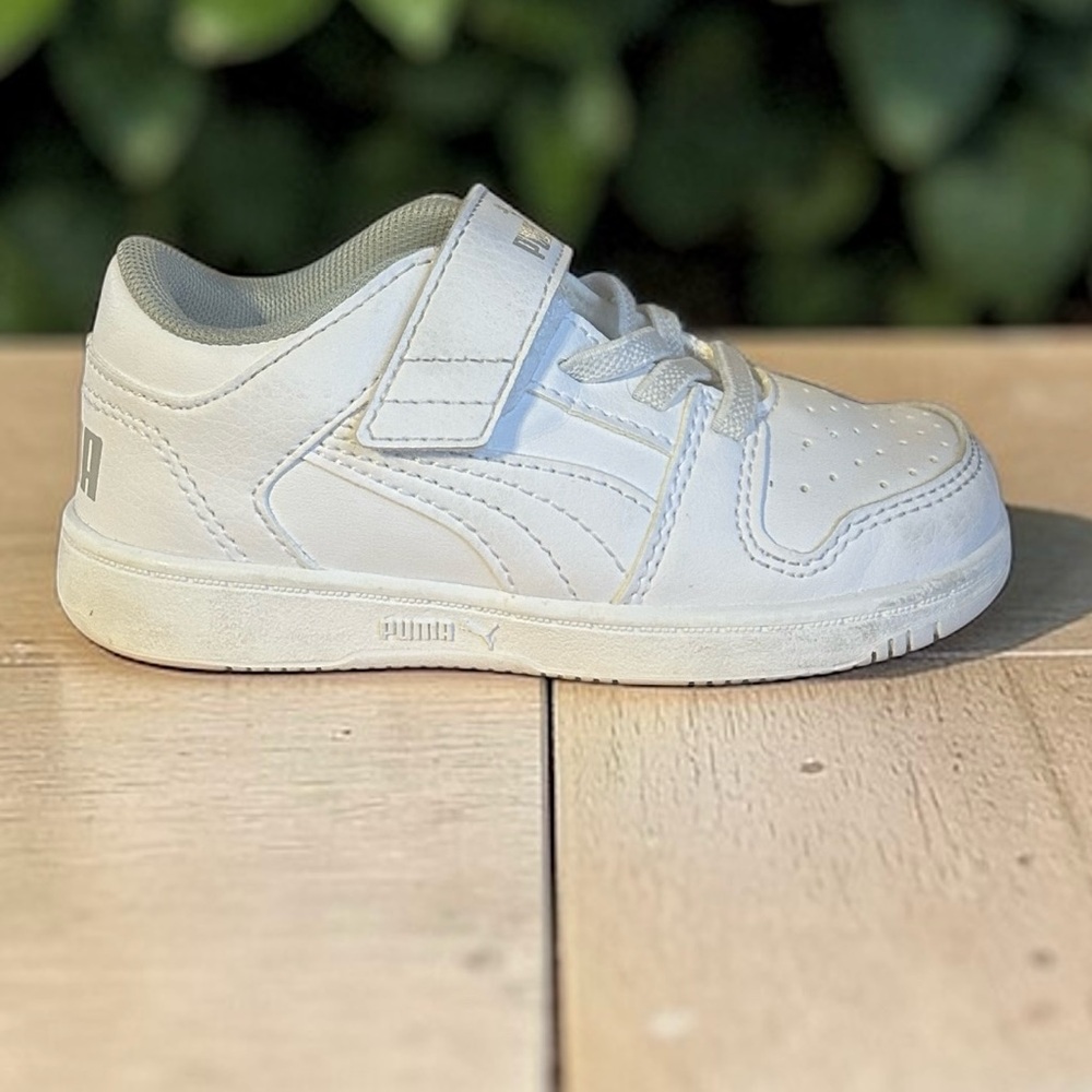 PUMA Kids All-White Sneakers size 8C